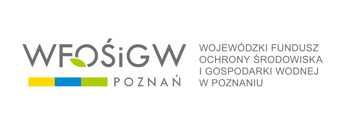 Na białym tle widnieje logo Wojewódzkiego Funduszu Ochrony Środowiska i Gospodarki Wodnej w Poznaniu