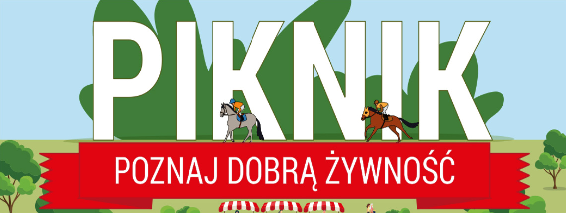 Grafika animowana. W centralnej części znajduje się duży napis Piknik Poznaj Dobrą Żywność.