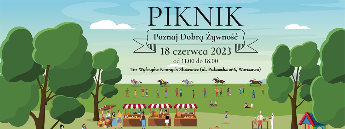 Plakat informujący o Pikniku Poznaj Dobrą Żywność.
