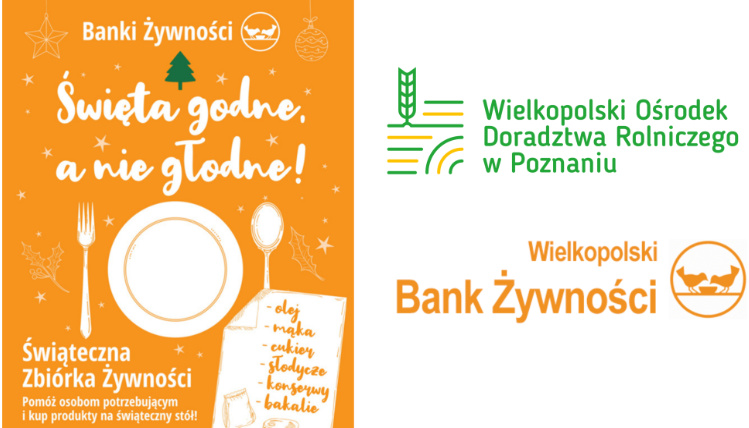 Zbieramy żywność dla potrzebujących na Święta plakat akcji charytatywnej