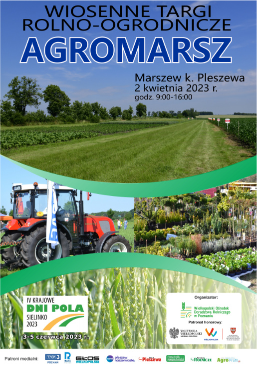 Plakat reklamujący targi w Marszewie.