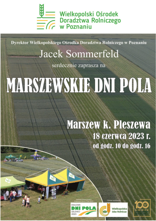 Plakat reklamujący Marszewskie Dni Pola