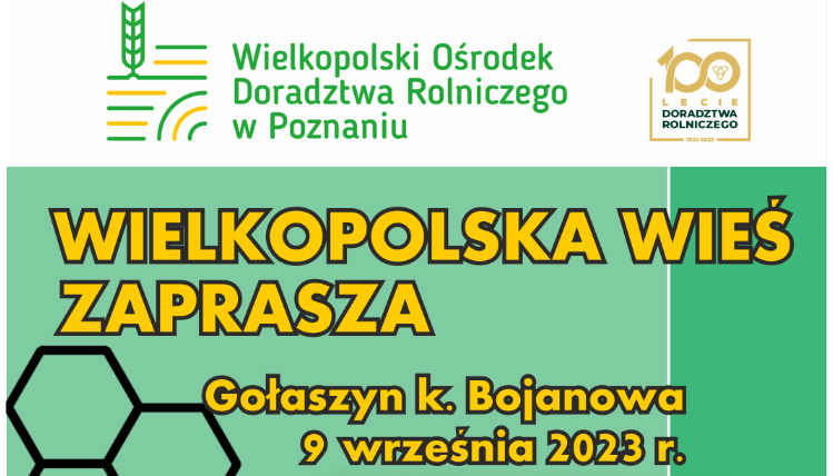 Pszczoły, folklor i wielkopolskie smaki - zapraszamy w sobotę do Gołaszyna! Grafika informująca o wydarzeniu w Gołaszynie.