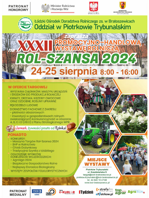 Plakat informacyjny dotyczący targów.