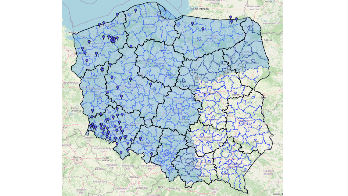 Ogniska BTV w 2025 roku. Źródło: GLW
