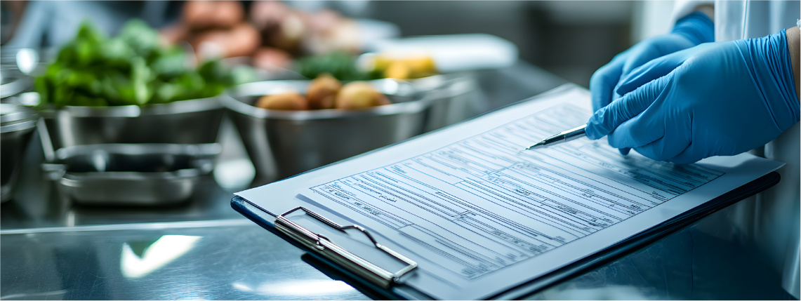 Osoba w rękawiczkach trzyma formularz